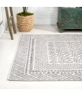 MOROCCAN HYPE Area Rug Athens Modern Geometric Boho Rug Gray/Cream 4 ft. x 6 ft. Area Rug