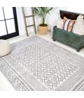 MOROCCAN HYPE Area Rug Athens Modern Geometric Boho Rug Gray/Cream 4 ft. x 6 ft. Area Rug