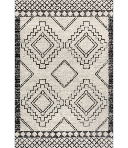 MOROCCAN HYPE Area Rug Amir Moroccan Beni Souk Cream/Black 4 ft. x 6 ft. Area Rug