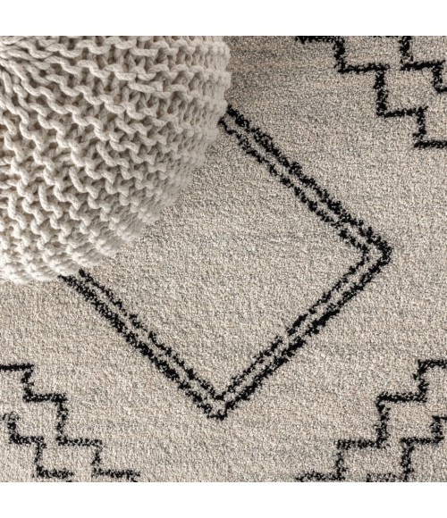 MOROCCAN HYPE Area Rug Amir Moroccan Beni Souk Cream/Black 4 ft. x 6 ft. Area Rug