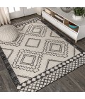 MOROCCAN HYPE Area Rug Amir Moroccan Beni Souk Cream/Black 4 ft. x 6 ft. Area Rug