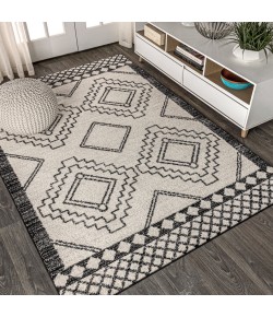 Jonathany Moroccan Hype MOH200A Cream/Black Area Rug 4 ft. X 6 ft. Rectangle