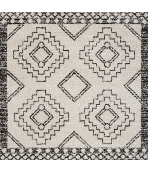 MOROCCAN HYPE Area Rug Amir Moroccan Beni Souk Cream/Black 6' Square Area Rug