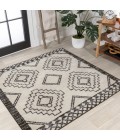 MOROCCAN HYPE Area Rug Amir Moroccan Beni Souk Cream/Black 6' Square Area Rug