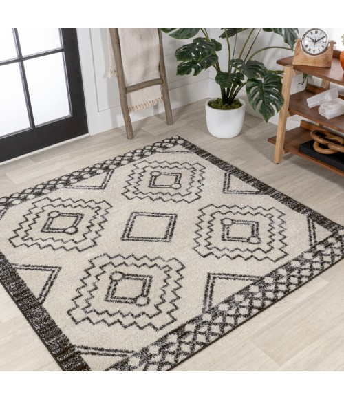 MOROCCAN HYPE Area Rug Amir Moroccan Beni Souk Cream/Black 6' Square Area Rug