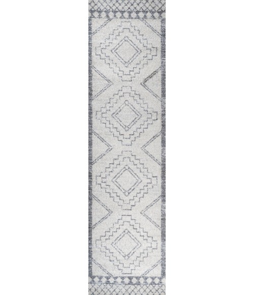 MOROCCAN HYPE Area Rug Amir Moroccan Beni Souk Cream/Gray 2 ft. x 8 ft. Runner Rug