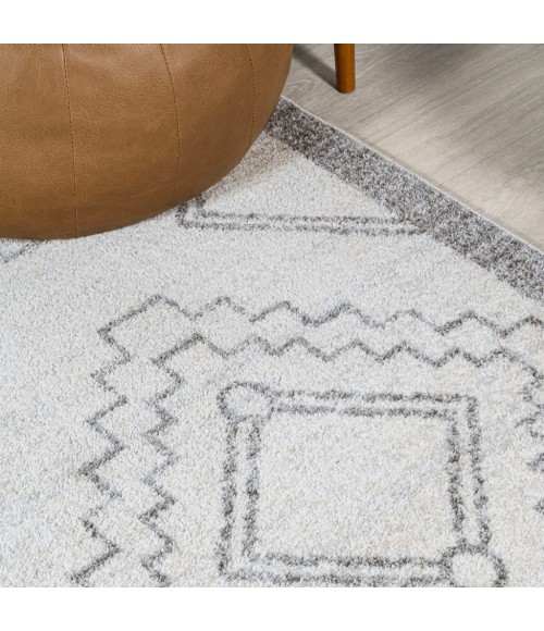 MOROCCAN HYPE Area Rug Amir Moroccan Beni Souk Cream/Gray 8 ft. x 10 ft. Area Rug
