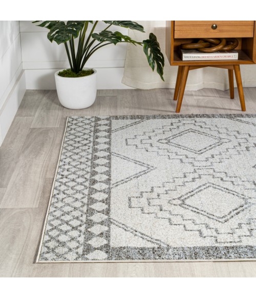 MOROCCAN HYPE Area Rug Amir Moroccan Beni Souk Cream/Gray 8 ft. x 10 ft. Area Rug