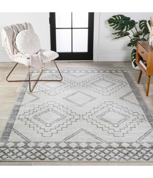 MOROCCAN HYPE Area Rug Amir Moroccan Beni Souk Cream/Gray 8 ft. x 10 ft. Area Rug