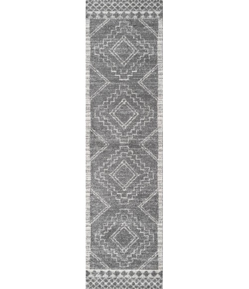Amir Moroccan Beni Souk Gray/Cream 2 ft. x 8 ft. Runner Rug