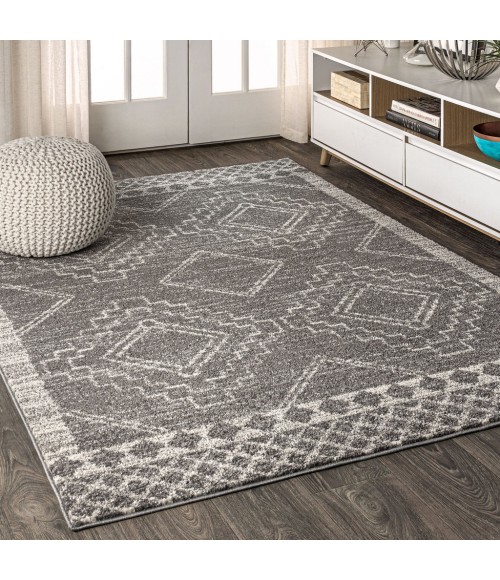 MOROCCAN HYPE Area Rug Amir Moroccan Beni Souk Gray/Cream 8 ft. x 10 ft. Area Rug