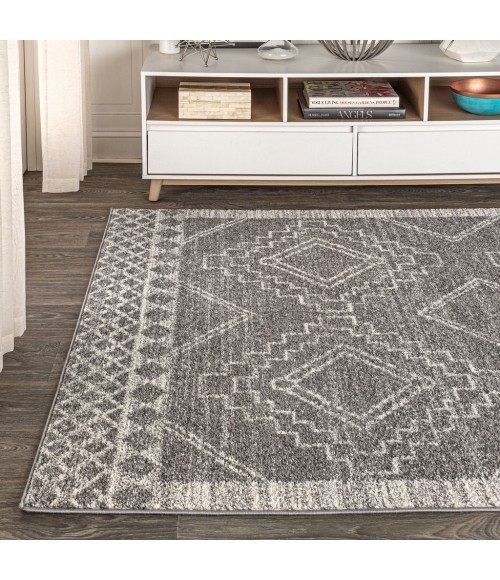 MOROCCAN HYPE Area Rug Amir Moroccan Beni Souk Gray/Cream 8 ft. x 10 ft. Area Rug
