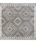 MOROCCAN HYPE Area Rug Amir Moroccan Beni Souk Gray/Cream 5' Square Area Rug