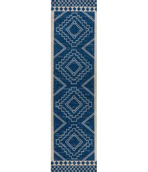 MOROCCAN HYPE Area Rug Amir Moroccan Beni Souk Navy/Ivory 2 ft. x 8 ft. Runner Rug
