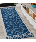 MOROCCAN HYPE Area Rug Amir Moroccan Beni Souk Navy/Ivory 2 ft. x 8 ft. Runner Rug