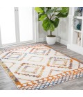 MOROCCAN HYPE Area Rug Amir Moroccan Beni Souk Ivory/Blue/Orange 8 ft. x 10 ft. Area Rug