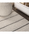 MOROCCAN HYPE Area Rug Williamsburg Minimalist Stripe Cream/Gray 4 ft. x 6 ft. Area Rug