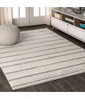 MOROCCAN HYPE Area Rug Williamsburg Minimalist Stripe Cream/Gray 4 ft. x 6 ft. Area Rug