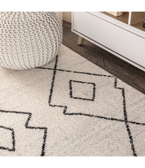 MOROCCAN HYPE Area Rug Alia Moroccan Beni Souk Cream/Black 3 ft. x 5 ft. Area Rug