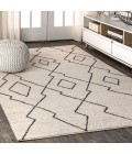MOROCCAN HYPE Area Rug Alia Moroccan Beni Souk Cream/Black 3 ft. x 5 ft. Area Rug