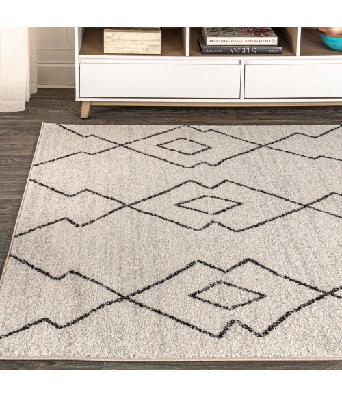 MOROCCAN HYPE Area Rug Alia Moroccan Beni Souk Cream/Black 3 ft. x 5 ft. Area Rug