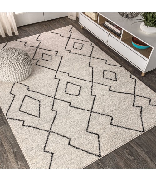 MOROCCAN HYPE Area Rug Alia Moroccan Beni Souk Cream/Black 3 ft. x 5 ft. Area Rug