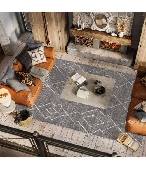 MOROCCAN HYPE Area Rug Alia Moroccan Beni Souk Gray/Cream 4 ft. x 6 ft. Area Rug
