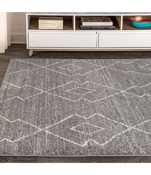 MOROCCAN HYPE Area Rug Alia Moroccan Beni Souk Gray/Cream 4 ft. x 6 ft. Area Rug