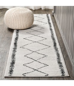 Jonathany Moroccan Hype MOH203A Cream/Black Area Rug 2 ft. 3 in. X 8 ft. Runner