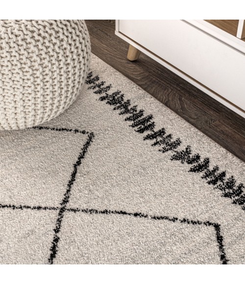 MOROCCAN HYPE Area Rug Zaina Moroccan Beni Souk Cream/Black 4 ft. x 6 ft. Area Rug