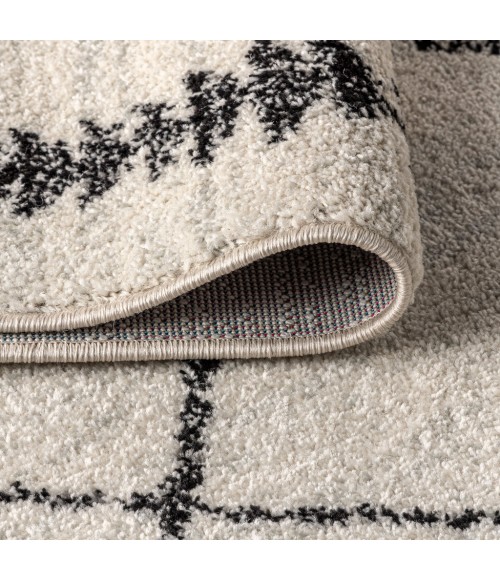 MOROCCAN HYPE Area Rug Zaina Moroccan Beni Souk Cream/Black 2 ft. x 8 ft. Runner Rug