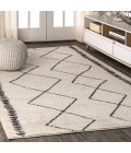MOROCCAN HYPE Area Rug Zaina Moroccan Beni Souk Cream/Black 4 ft. x 6 ft. Area Rug