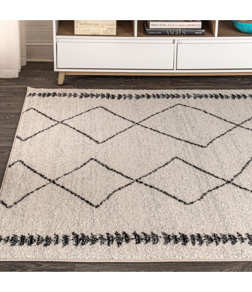 MOROCCAN HYPE Area Rug Zaina Moroccan Beni Souk Cream/Black 4 ft. x 6 ft. Area Rug