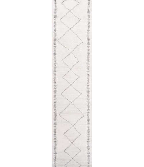 Zaina Moroccan Beni Souk Cream/Gray 2 ft. x 8 ft. Runner Rug