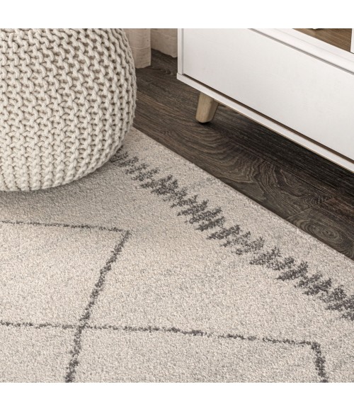 MOROCCAN HYPE Area Rug Zaina Moroccan Beni Souk Cream/Gray 4 ft. x 6 ft. Area Rug