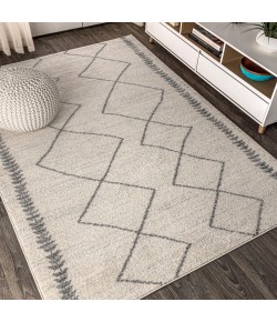 Jonathany Moroccan Hype MOH203B Cream/Gray Area Rug 4 ft. X 6 ft. Rectangle