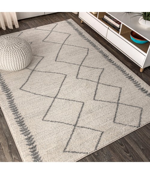 MOROCCAN HYPE Area Rug Zaina Moroccan Beni Souk Cream/Gray 4 ft. x 6 ft. Area Rug