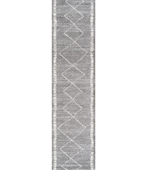 MOROCCAN HYPE Area Rug Zaina Moroccan Beni Souk Gray/Cream 2 ft. x 8 ft. Runner Rug