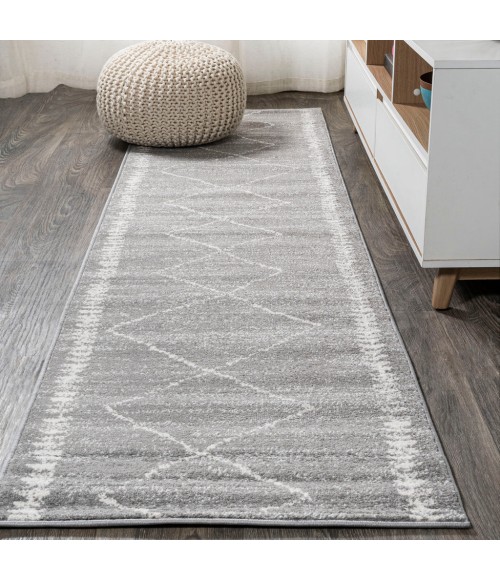 MOROCCAN HYPE Area Rug Zaina Moroccan Beni Souk Gray/Cream 2 ft. x 8 ft. Runner Rug