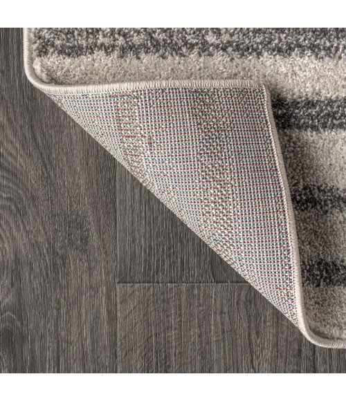 MOROCCAN HYPE Area Rug Lyla Offset Stripe Gray/Cream 8 ft. x 10 ft. Area Rug