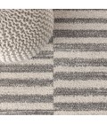 MOROCCAN HYPE Area Rug Lyla Offset Stripe Gray/Cream 8 ft. x 10 ft. Area Rug