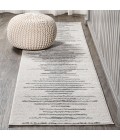 MOROCCAN HYPE Area Rug Aya Berber Stripe Geometric Cream/Gray 2 ft. x 8 ft. Runner Rug