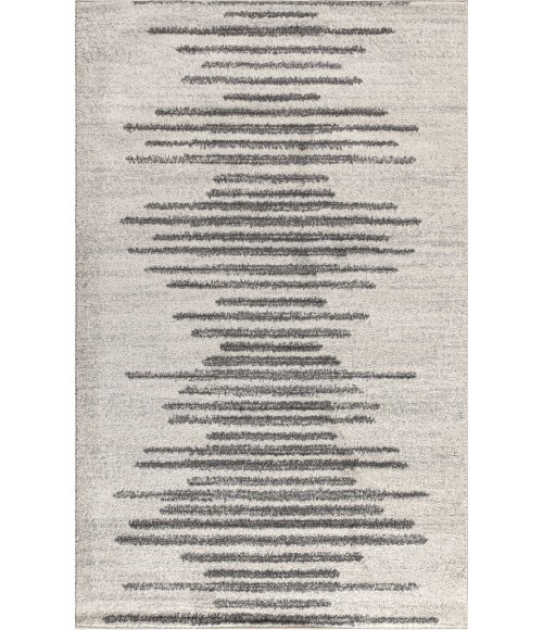 MOROCCAN HYPE Area Rug Aya Berber Stripe Geometric Cream/Gray 4 ft. x 6 ft. Area Rug