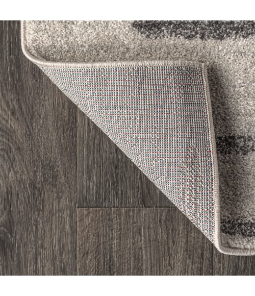 MOROCCAN HYPE Area Rug Aya Berber Stripe Geometric Cream/Gray 4 ft. x 6 ft. Area Rug