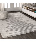 MOROCCAN HYPE Area Rug Aya Berber Stripe Geometric Cream/Gray 4 ft. x 6 ft. Area Rug