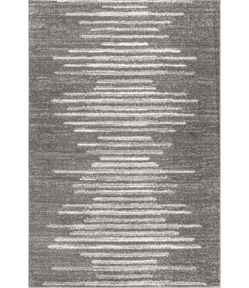 MOROCCAN HYPE Area Rug Aya Berber Stripe Geometric Gray/Cream 5 ft. x 8 ft. Area Rug