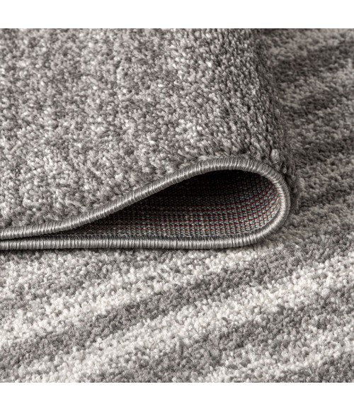 MOROCCAN HYPE Area Rug Aya Berber Stripe Geometric Gray/Cream 2 ft. x 8 ft. Runner Rug