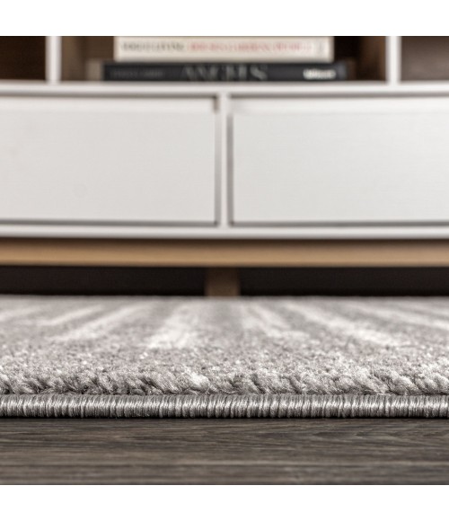 MOROCCAN HYPE Area Rug Aya Berber Stripe Geometric Gray/Cream 2 ft. x 8 ft. Runner Rug