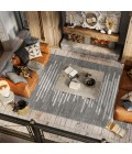MOROCCAN HYPE Area Rug Aya Berber Stripe Geometric Gray/Cream 5 ft. x 8 ft. Area Rug