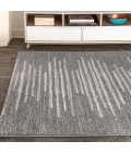 MOROCCAN HYPE Area Rug Aya Berber Stripe Geometric Gray/Cream 5 ft. x 8 ft. Area Rug